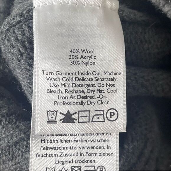 Eddie Bauer M Wool Blend Sweater V Neck Collared Classic Preppy Scholar Pullover - Picture 11 of 12